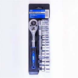   IRIS TOOLS SS-012-017 12 darabos dugókulcs készlet racsnis karral 3/8"