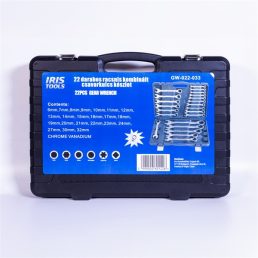   IRIS TOOLS GW-022-033 22 darabos racsnis kombinált csavarkulcs készlet