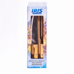   IRIS KT-179 kés és villa készlet grillezéshez, húsvágáshoz