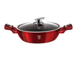   Berlinger Haus BH/1262N 24 cm Metallic Line Burgundy Edition fedővel, alacsony lábas