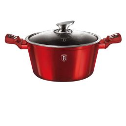   Berlinger Haus BH/1256N 2,5L Metallic Line Burgundy Edition 20 cm fedővel, burgundi lábas