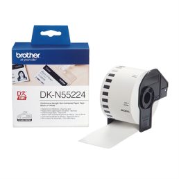   Brother Etikett címke DKN55224, Fehér alapon fekete folytonos szalag, 54mm-es nem tapadós papírszalag, 54mm x 30.48M