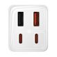   Baseus P10162705212-00 GaN6 Pro 100W EU fehér gyorstöltő adapter 1m USB Type-C - Type-C kábellel
