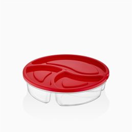   IRIS BSF-00809 Duo kerek, 3 rekeszes tároló 1.200ml, elefántcsont, antracit vagy piros színű