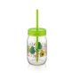   IRIS C-00162 Spring üvegpohár szívószállal 380ml, piros, zöld vagy sárga színű
