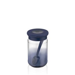   IRIS C-00488 Rainbow indigókék üveg tároló kanállal 380ml