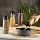  IRIS C-00442 Round Polygon üveg tároló 1.600ml, fekete vagy elfántcsont színű