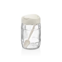   IRIS C-00171 Prizma üveg tároló kanállal 380ml, antracit, zöld vagy piros színű