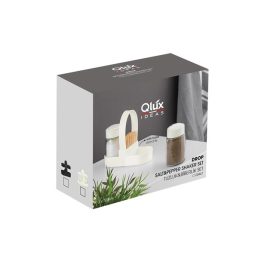   IRIS C-00467 Drop üveg fűszerszóró szett tartóval, 2 darabos 2*100ml, dobozos, fekete vagy elfántcsont színű