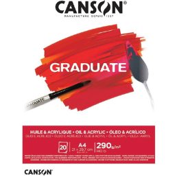   Canson Graduate A4, álló, 290 g/m2, ragasztott olaj- és akrilfestő papírtömb