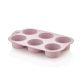   IRIS szilikon muffin sütőforma 6 darabhoz, szürke, fekete vagy piros színű SL-3208