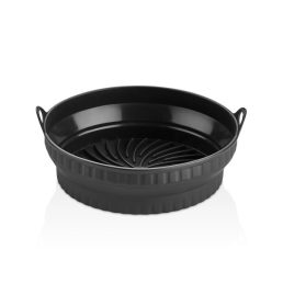   TOO összecsukható kerek szilikon forma forrólevegős sütőhöz (air fryer) 21cm átmérő, szürke, fekete vagy piros SL-3252
