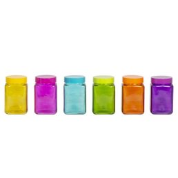   IRIS Colours Mix négyszögletes üveg fűszertartó 1.500ml,sárga,türkiz,lila,rózsaszín,narancs, zöld színben 147019-000