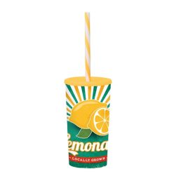   IRIS Lemonade mintás pohár szívószállal 470ml 161922-027P