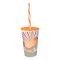IRIS Orange Juice mintás pohár szívószállal 650ml 161948-028