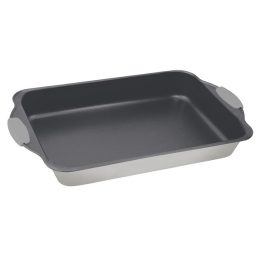   Berlinger Haus BH/7649 szatén szürke 40 cm, mély hosszúkás sütőtepsi szilikon fogóval