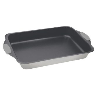   Berlinger Haus BH/7649 szatén szürke 40 cm, mély hosszúkás sütőtepsi szilikon fogóval