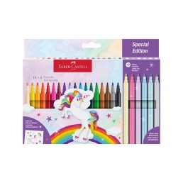   Faber-Castell Unikornis 18+6 db filctoll készlet matricával