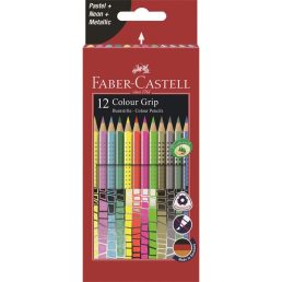   Faber-Castell Grip 12 db színes neon/pasztell/metál ceruza készlet