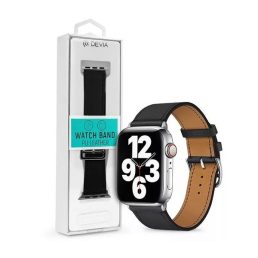   Devia ST365447 Apple Watch 42/44/45/49 mm fekete bőr óraszíj