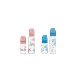   IRIS teknős vagy dinoszaurusz mintás cumisüveg szett 6-12 hónapos babáknak, 2 cseppes, 2 darabos, 125ml+250ml 111829-100