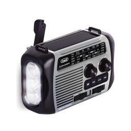   Trevi RA 7F30 BT FM/USB/microSD/Bluetooth napelemes,lámpás,dinamós szürke rádió