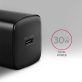   Axagon ACU-PD30 30W PD 3.0 QC Type-C fekete hálózati töltő