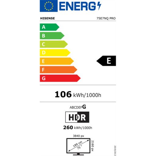 Hisense 75" 75E7NQPRO 4K UHD Smart QLED TV