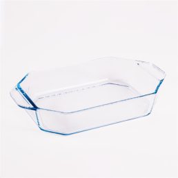   BORCAM hatszögletű hőálló üvegedény fogóval 2.750ml, 361*210*64mm 