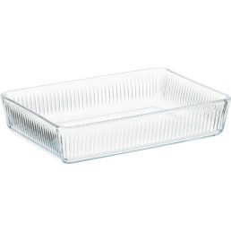   BORCAM négyzetes bordázott hőálló üvegedény  3.000ml, 306*209*64mm 