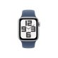   Apple Watch SE2 v3 GPS (40mm) ezüst alumínium tok, denim sportszíj (S/M) okosóra