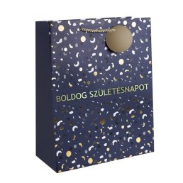   Iris boldog születésnapot kék/arany bs papírtasak matt 18*23 cm