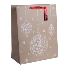   Iris natúr karácsonyi függő díszek papírtasak matt 26*32 cm