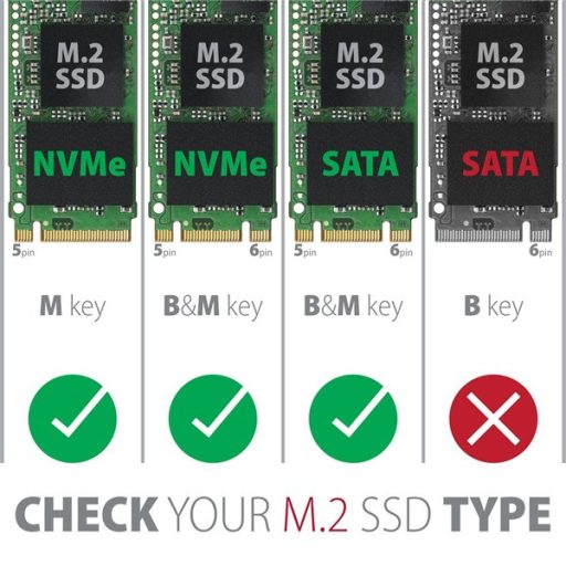 Axagon EEM2-GTS2 USB-C 3.2 Gen 2 M.2 NVMe/SATA szürke csavar nélküli külső SSD ház