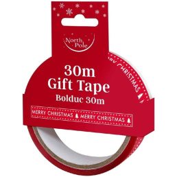   IRIS Karácsonyi csomagoló dísz szalag, nyomtatott, 30m hosszú, 24mm széles