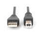 DIGITUS High Speed 2.0 USB type-B - USB type A CU árnyékolt fekete kábel 3m