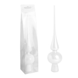   IRIS karácsonyi dísz, csúcsdísz, pvc dobozban,dísz fényes, fehér 26cm