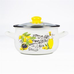   TOO BELLY OLIVE 4,8 literes, 22cm átmérő, 14cm magasságú lábas (fazék) üveg fedővel