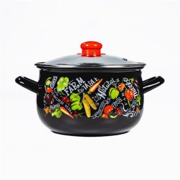   TOO BELLY FARM BLACK 4,8 literes, 22cm átmérő, 14cm magasságú lábas (fazék) üveg fedővel
