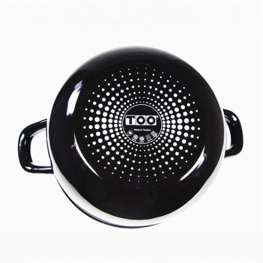 TOO BELLY FARM BLACK 6,2 literes, 24cm átmérő, 15cm magasságú lábas (fazék) üveg fedővel