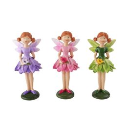 IRIS dekor műgyanta tündér virággal 3 szortiment 14,2cm