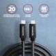   Axagon BUCM32-CM05AB 0,5m Type-C PD 100W 4K HD fekete adat- és töltőkábel