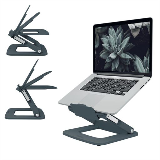 Leitz Ergo állítható magasságú és dőlésszögű sötétszürke laptopállvány