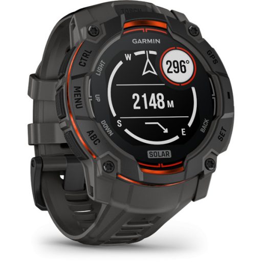 Garmin Instinct 3 50mm Solar fekete sötétszürke szíjjal okosóra