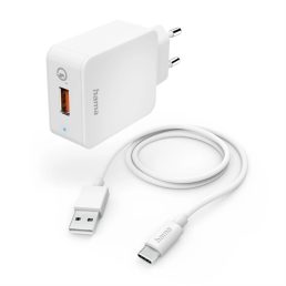   Hama 00201626 "QC 3.0" USB -Type-C kábellel (19,5w), fehér fic e3 hálózati töltő szett