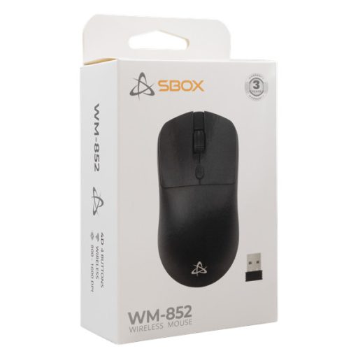 Sbox WM-852B 4D 2,4GHz fekete vezeték nélküli optikai egér