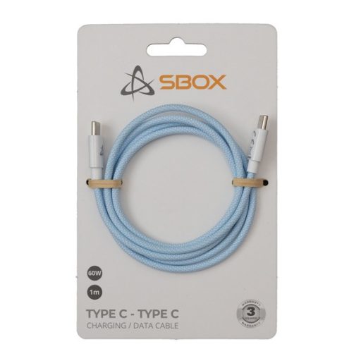 Sbox TYPE-C-1-BL 1 60W Type-C kék adat- és töltőkábel