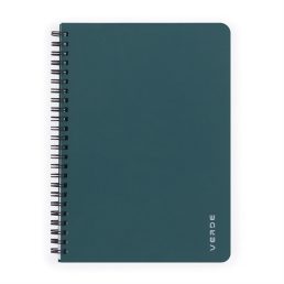 Verde A5 60 lapos PP zöld vonalas spirálfüzet