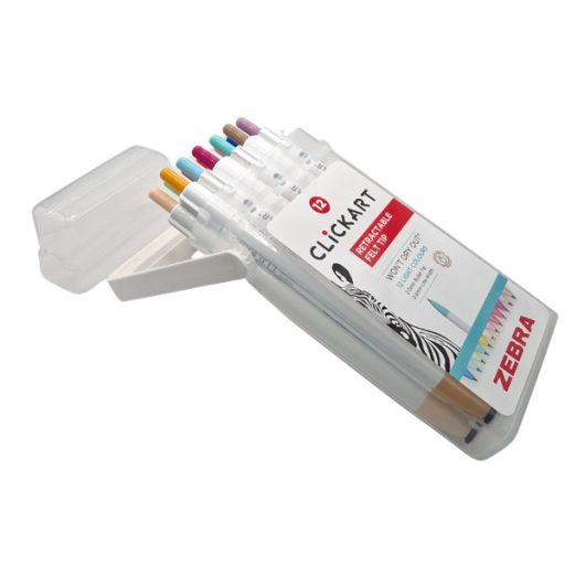 Zebra ClickArt nyomógombos 12 db-os filctoll készlet