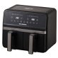   Hausberg HB-2373NG 2200-2400W dupla kosaras fekete 8,4 L forrólevegős sütő (air fryer/airfryer)